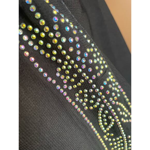 Embellished Middle Eastern Scarf Black GUC - Picture 4 of 5